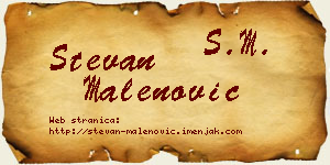 Stevan Malenović vizit kartica
